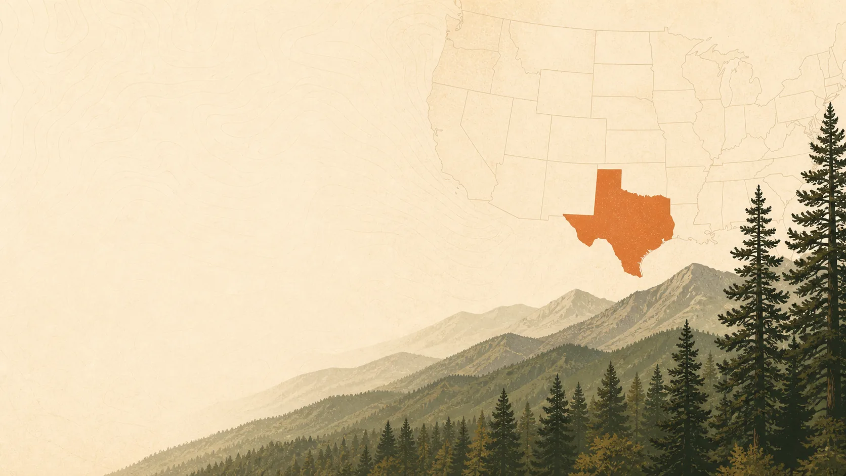 Illustrated map of the United States